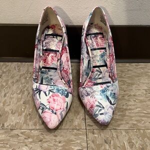 Floral Pointed Toe Heels